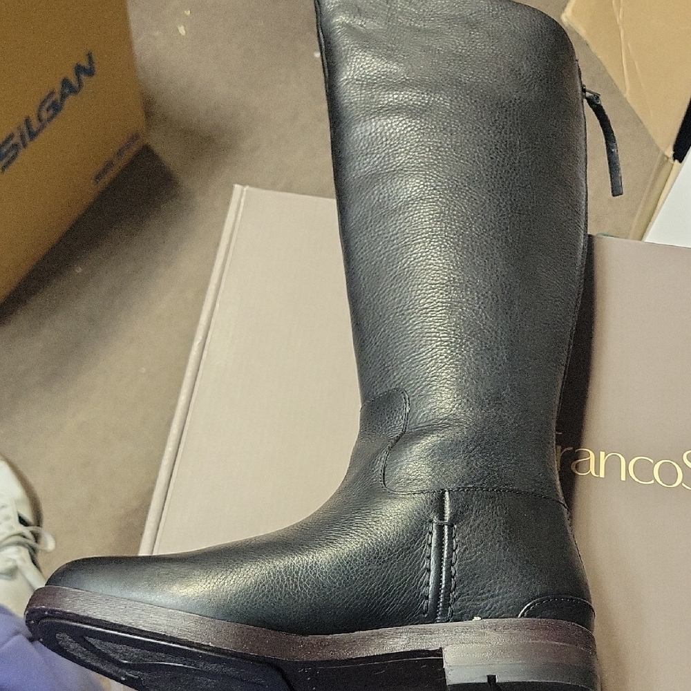 Franco Sarto Black Winter Rain Boots Streamlined Silhouette